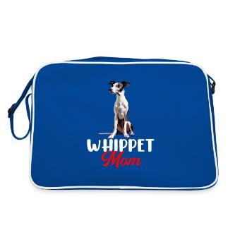 whippet dog - Retro Tasche - Blau/Weiß - Hinten