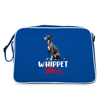 whippet dog - Retro Tasche - Blau/Weiß - Hinten