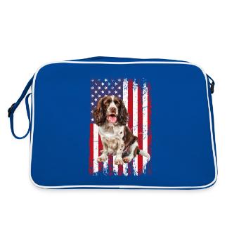Springer Spaniel - Retro Bag - blue/white - Back