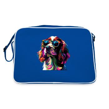 Springer Spaniel - Retro Bag - blue/white - Back