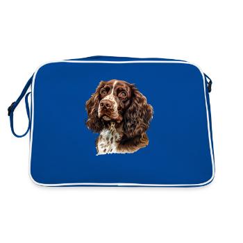 Springer Spaniel - Retro Bag - blue/white - Back
