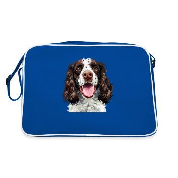 Springer Spaniel - Retro Bag - blue/white - Back