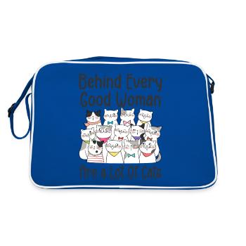 Behind Every Good Woman Are A Lot Of Cats - Sac Retro - bleu/blanc - Dos