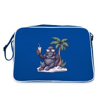 Gorilla Summer Beach Vacation - Retro Bag - blue/white - Back