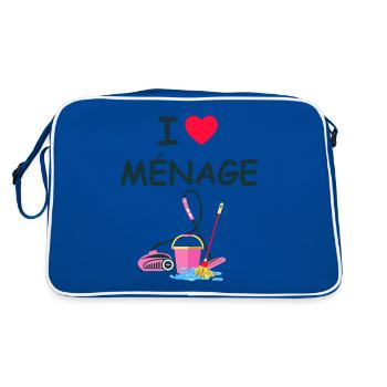 Humour Faire Le Ménage - Sac Retro - bleu/blanc - Dos