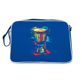 Djembé Tambours Africains - Sac Retro - bleu/blanc - Dos