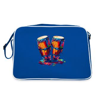 Conga Instrument Drums - Retro Bag - blue/white - Back