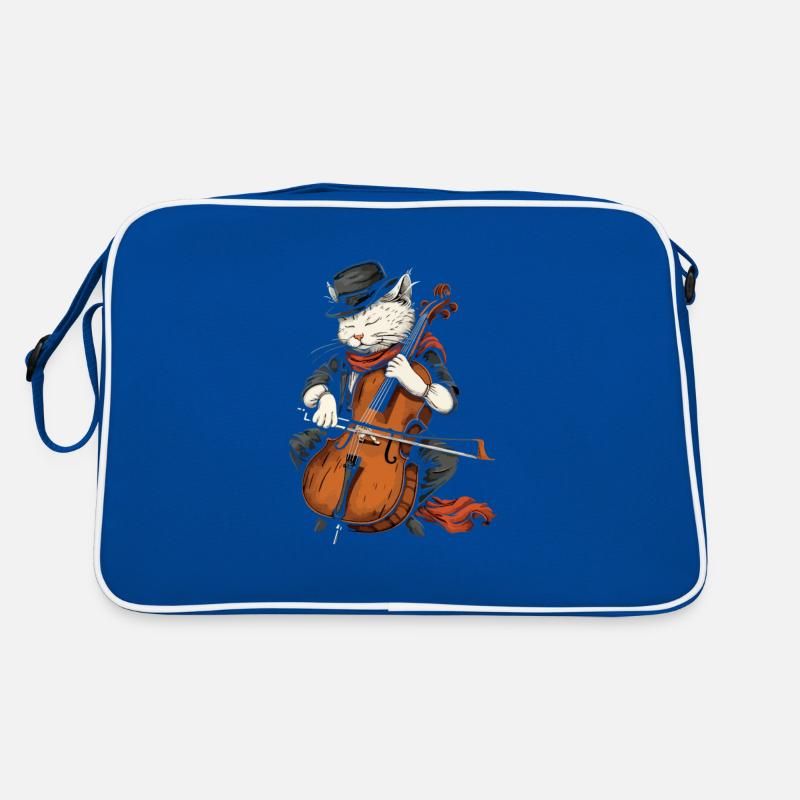 Cat Playing Cello Retro Bag