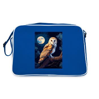 barn owl vintage - Retro Tasche - Blau/Weiß - Hinten