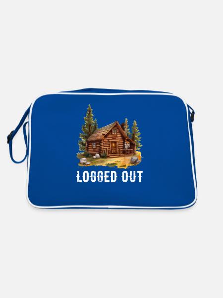 Cabin Logged Out, outdoor cabin - Retro Bag - blue/white - Back