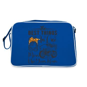 The Best Things In Life Mess Up Your Hair Moto - Retro Bag - blue/white - Back