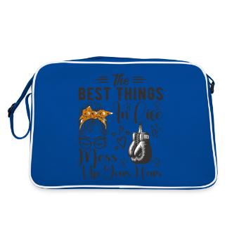 The Best Things In Life Mess Up Your Hair Boxing - Retro Bag - blue/white - Back