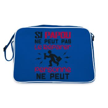 Si Papou Ne Peut Pas Le Réparer Personne Ne Peut - Sac Retro - bleu/blanc - Dos