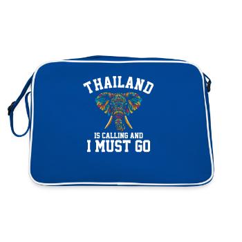 Thailand is calling and i must go - Retro Tasche - Blau/Weiß - Hinten
