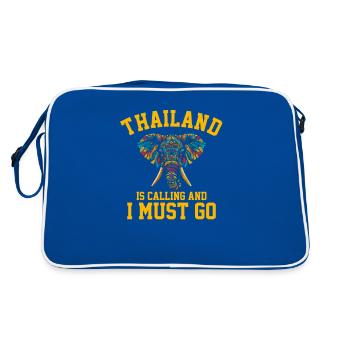 Thailand is calling and i must go - Retro Tasche - Blau/Weiß - Hinten