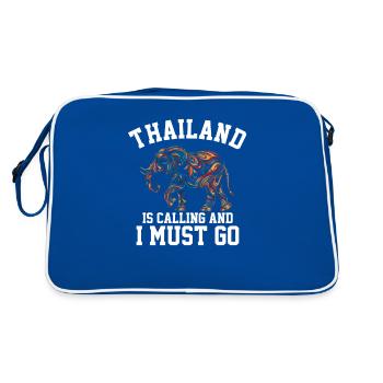 Thailand is calling and i must go - Retro Tasche - Blau/Weiß - Hinten