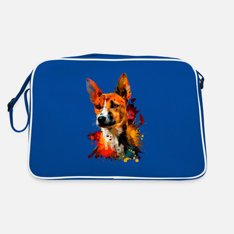 basenji dog, vintage basenji Retro Tasche