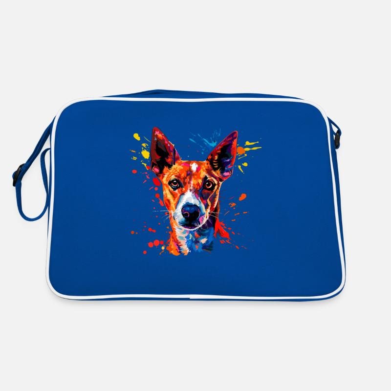 basenji dog, vintage basenji Retro Tasche
