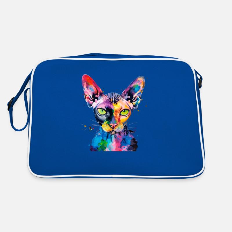 Sphynx illustration, funny sphynx cat Retro Tasche