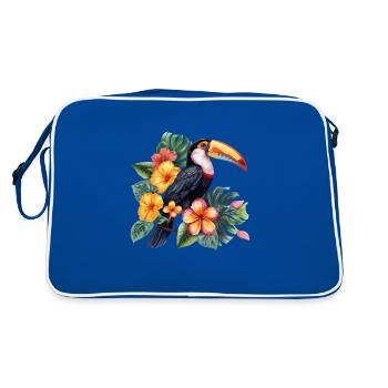 vintage Toucan birds toucan - Retro Tasche - Blau/Weiß - Hinten