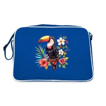 vintage Toucan birds toucan - Retro Tasche - Blau/Weiß - Hinten