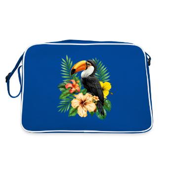 vintage Toucan birds toucan - Retro Tasche - Blau/Weiß - Hinten