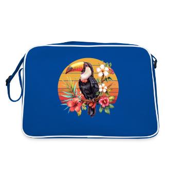 vintage Toucan birds toucan - Retro Tasche - Blau/Weiß - Hinten