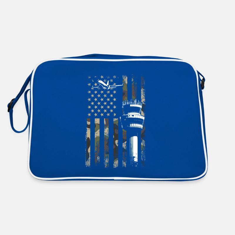 American Flag US, air traffic controller Retro Tasche