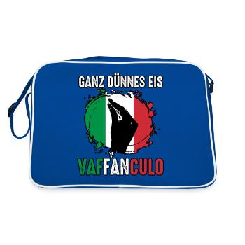 Italien Italiener Vaffanculo - Retro Tasche - Blau/Weiß - Hinten