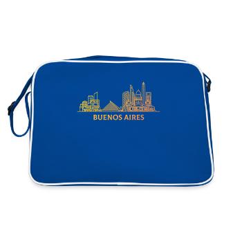 buenos aires argentina - Retro Tasche - Blau/Weiß - Hinten