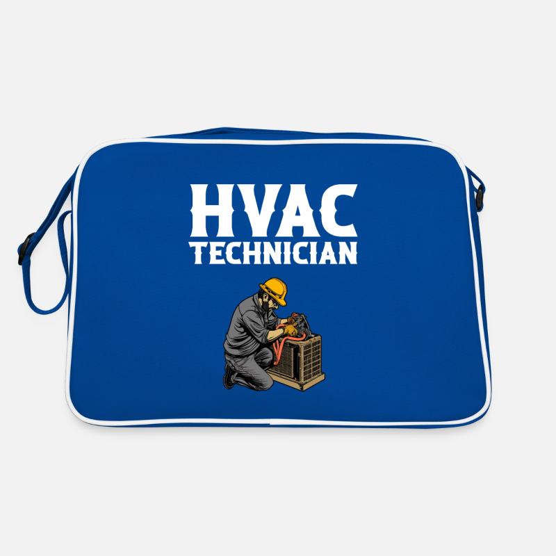 HVAC Technician, american flag HVAC Retro Tasche
