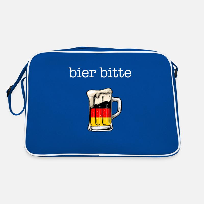 bier bitte, beer please deutsch, germany Retro Tasche