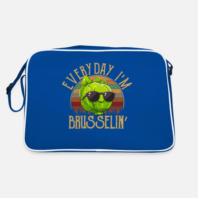 Everyday I'm Brusselin', brussel sprout Retro Tasche