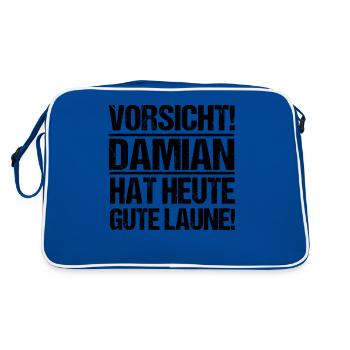 First name Damian - Retro Bag - blue/white - Back