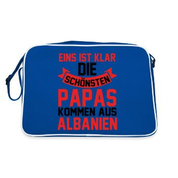 Albanian Albanian Dad Father Albania - Retro Bag - blue/white - Back