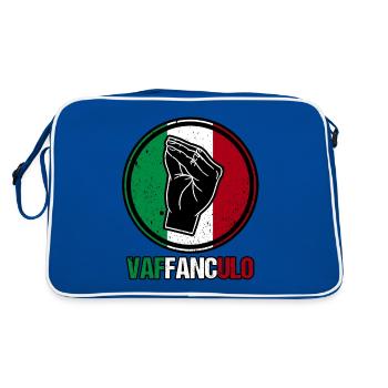Italien Italiener Vaffanculo - Retro Tasche - Blau/Weiß - Hinten