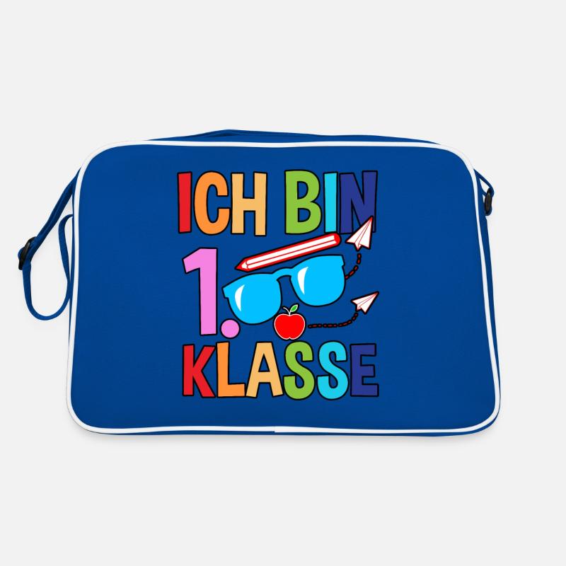 Erste Klasse Schulkind Schulbeginn Einschulung Retro Tasche