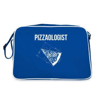 pizza queen, funny pizza lover - Retro Tasche - Blau/Weiß - Hinten
