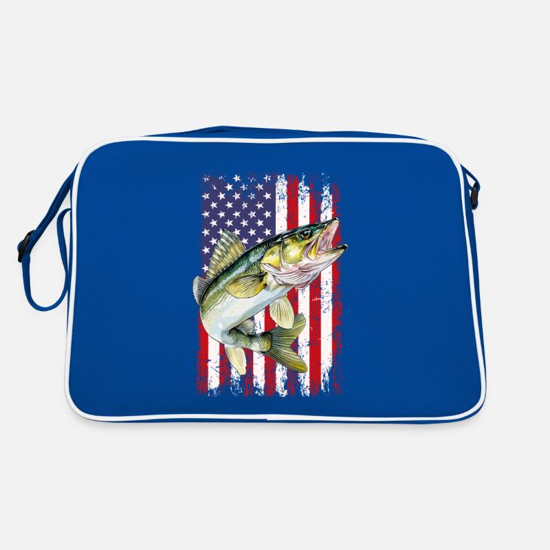 Walleye camo American flag Retro Tasche
