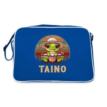 Puerto rican coqui frog taino - Retro Tasche - Blau/Weiß - Hinten