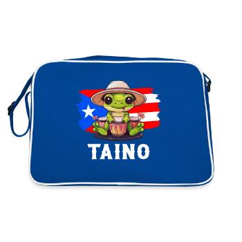 Puerto rican coqui frog taino - Retro Tasche - Blau/Weiß - Hinten
