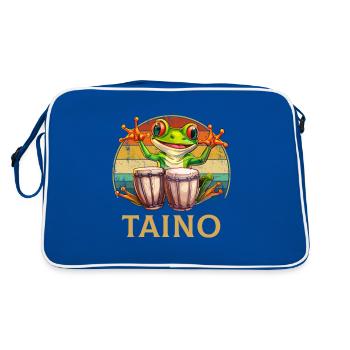 Puerto rican coqui frog taino - Retro Tasche - Blau/Weiß - Hinten