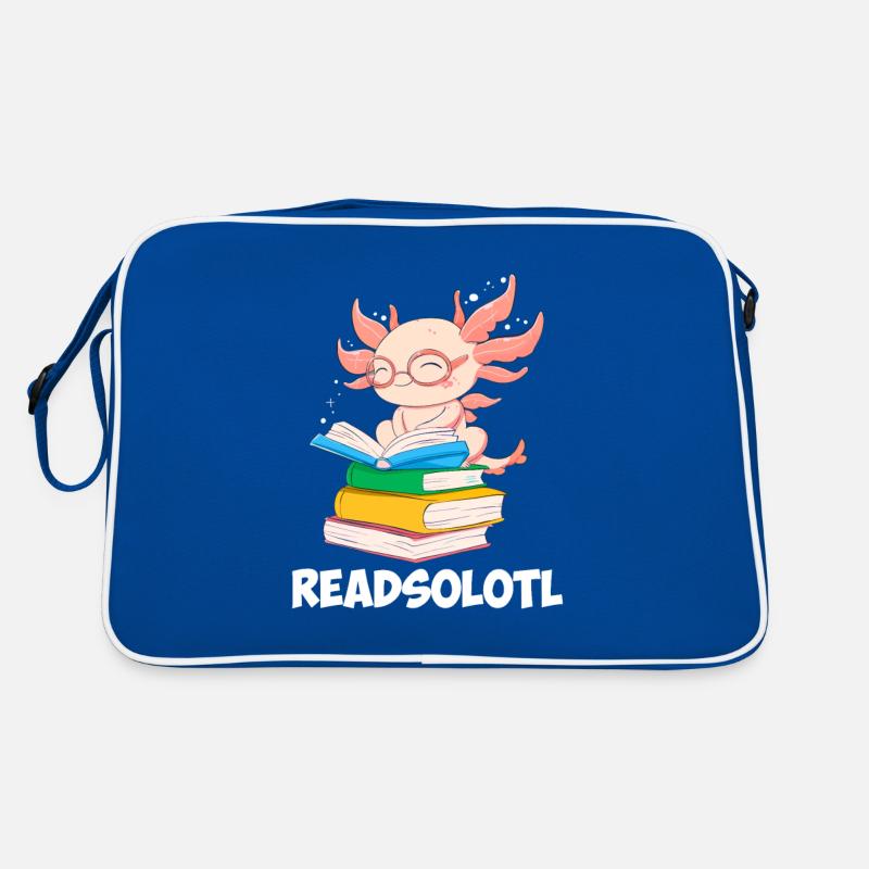 Readsolotl, Axolotl Book reading Retro Tasche
