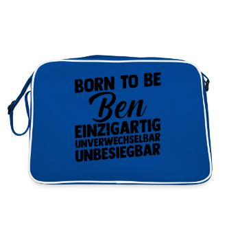 Prénom Ben - Sac Retro - bleu/blanc - Dos