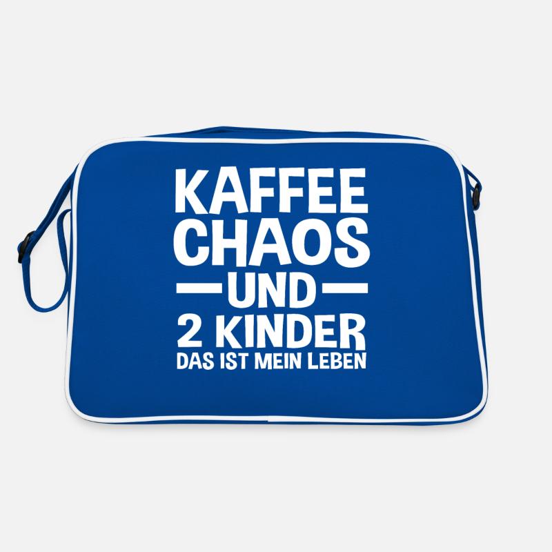 Mama Von 2 Kindern - Retro Tasche - Blau/Weiß