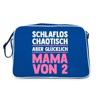 Mom of 2 children - Retro Bag - blue/white - Back