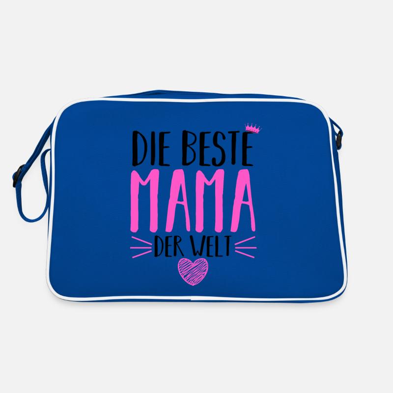 Beste Mama Der Welt - Retro Tasche - Blau/Weiß