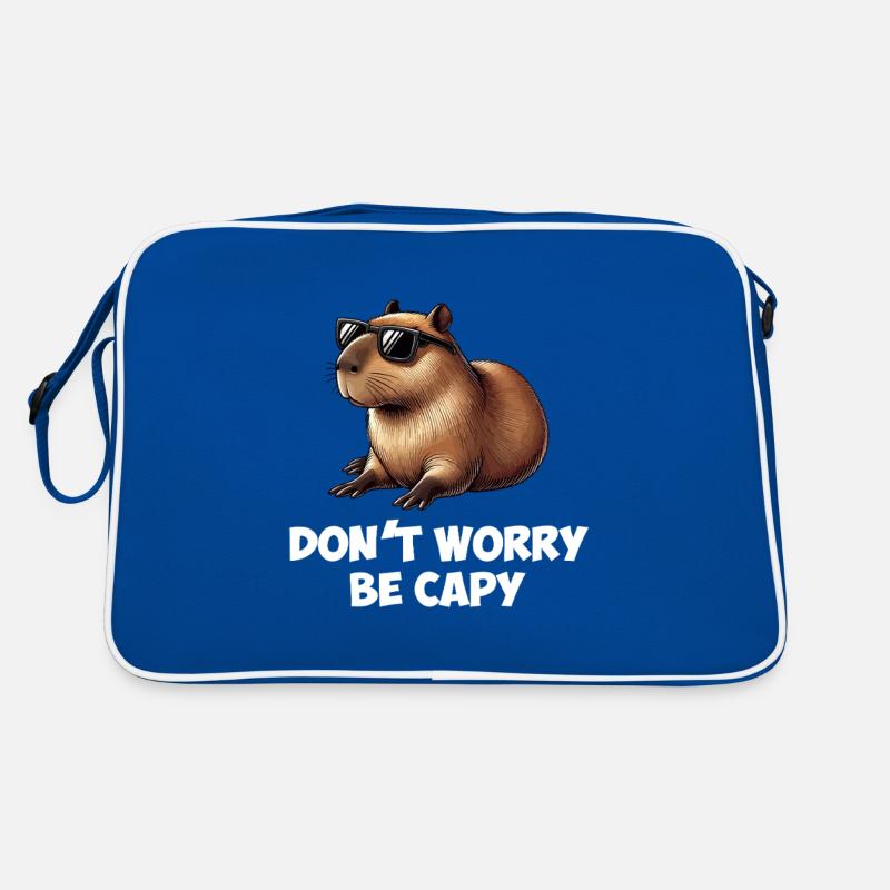 don't worry be capy, capybara Retro Tasche