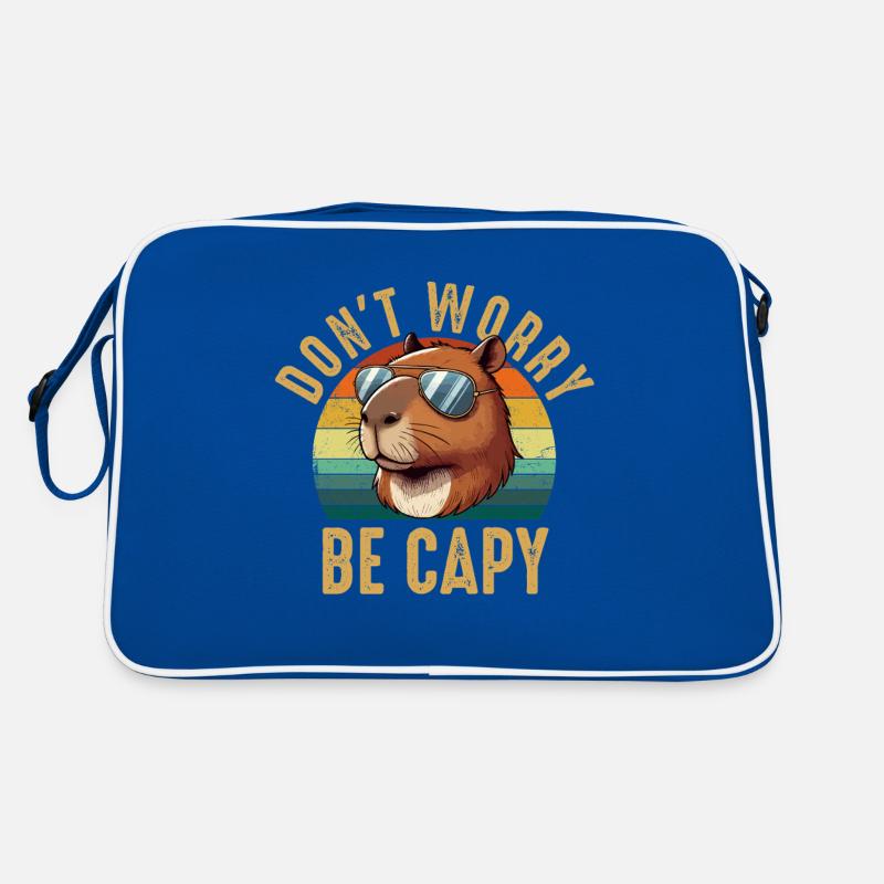 don't worry be capy, capybara Retro Tasche