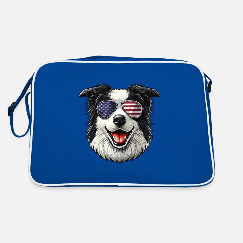 vintage Border Collie Dog Retro Tasche